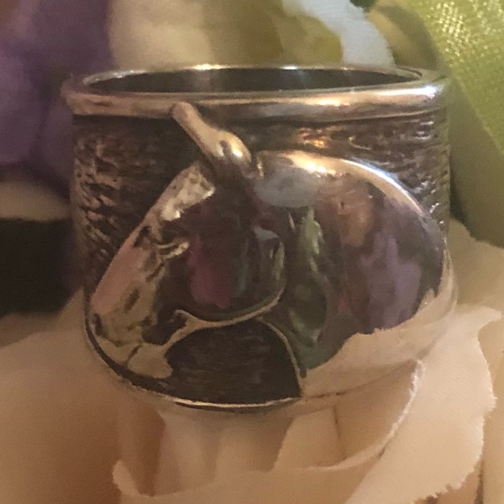 Rare Vintage Silpada Sterling Silver Equestrian Horse Head Ring R1460 Size 6 - Picture 10 of 12